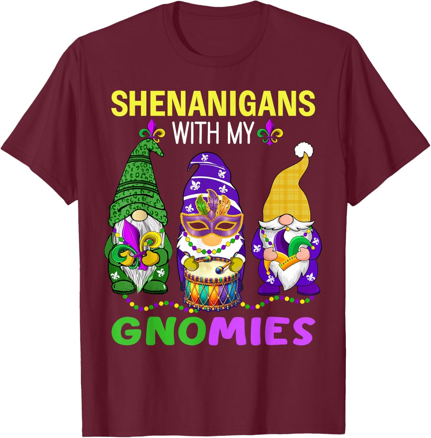 Mardi Gras gnomes leopard Carnival New Orleans Trip women T-Shirt - T-Shirt | Maroon