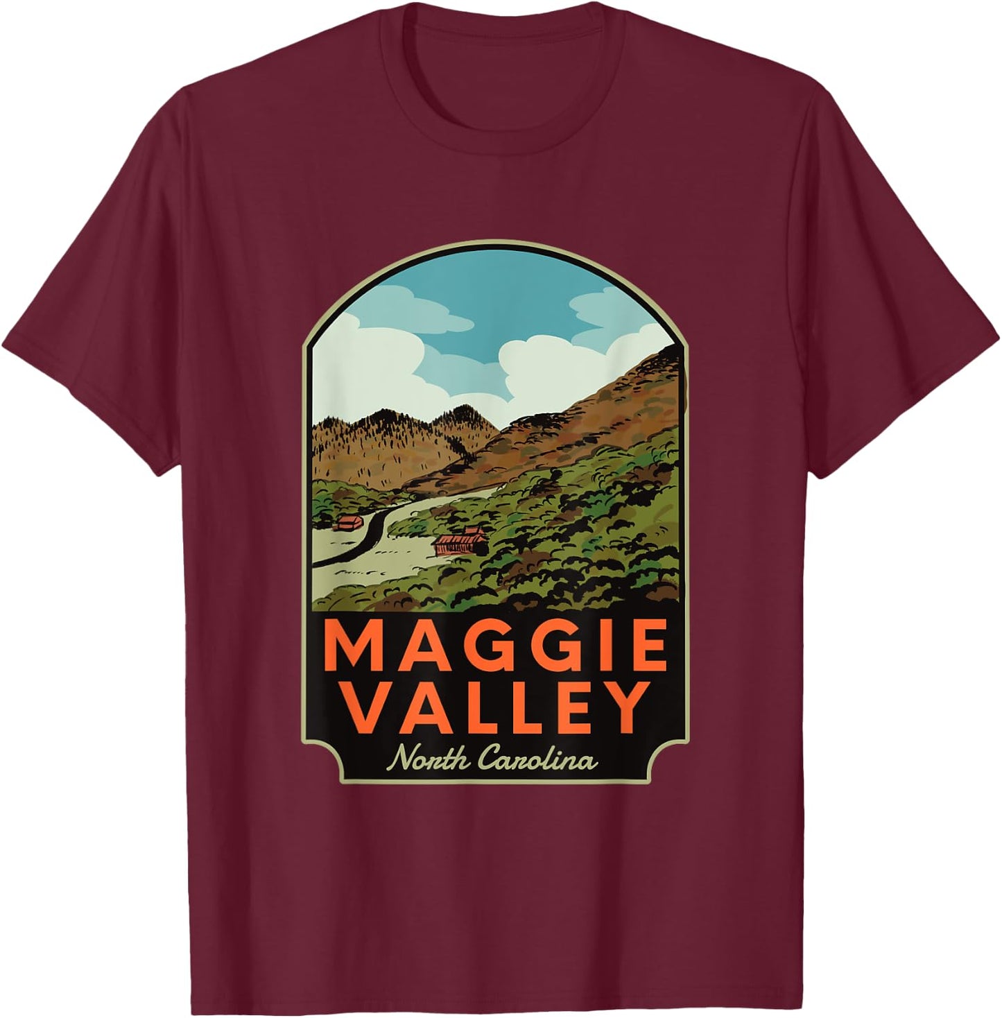 Maggie Valley North Carolina T-Shirt - T-Shirt | Maroon