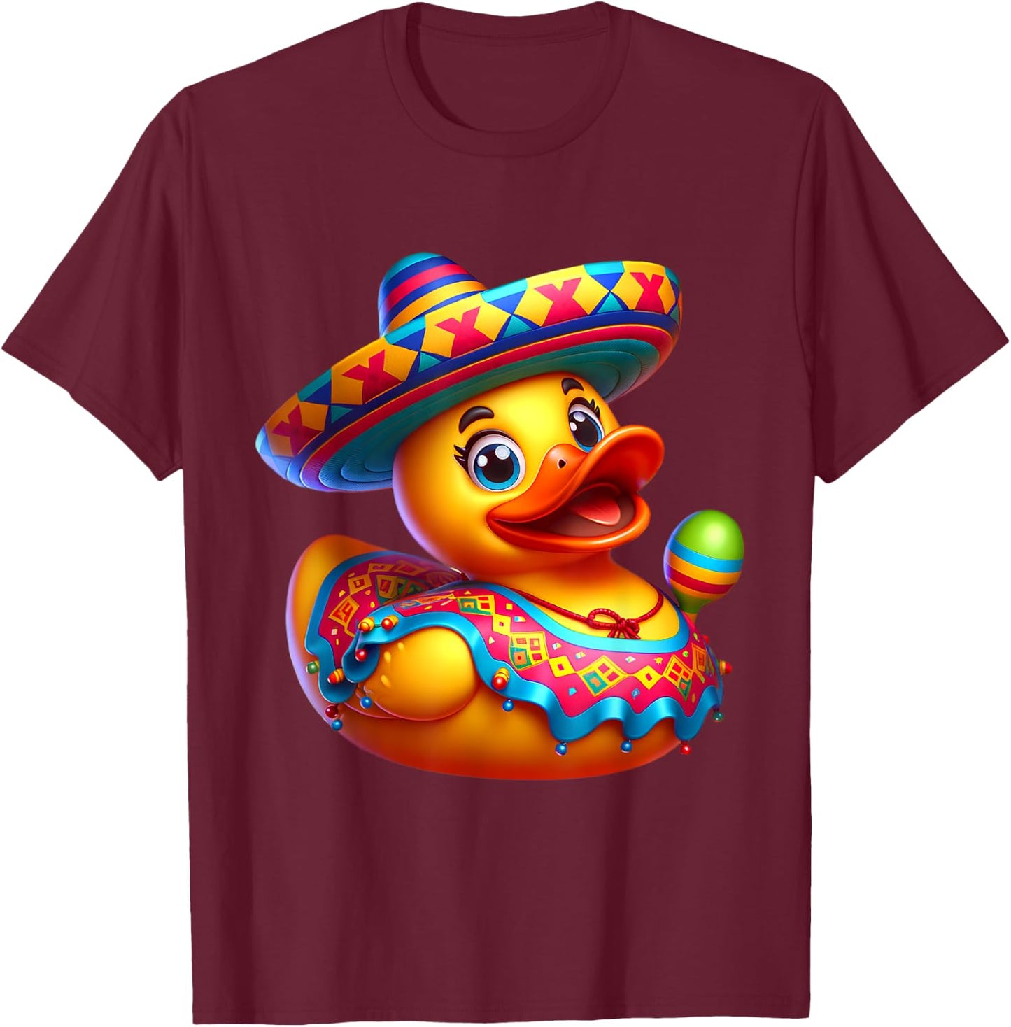 Cinco de Mayo Duck Mexican Sombrero Fiesta Party T-Shirt - T-Shirt | Maroon