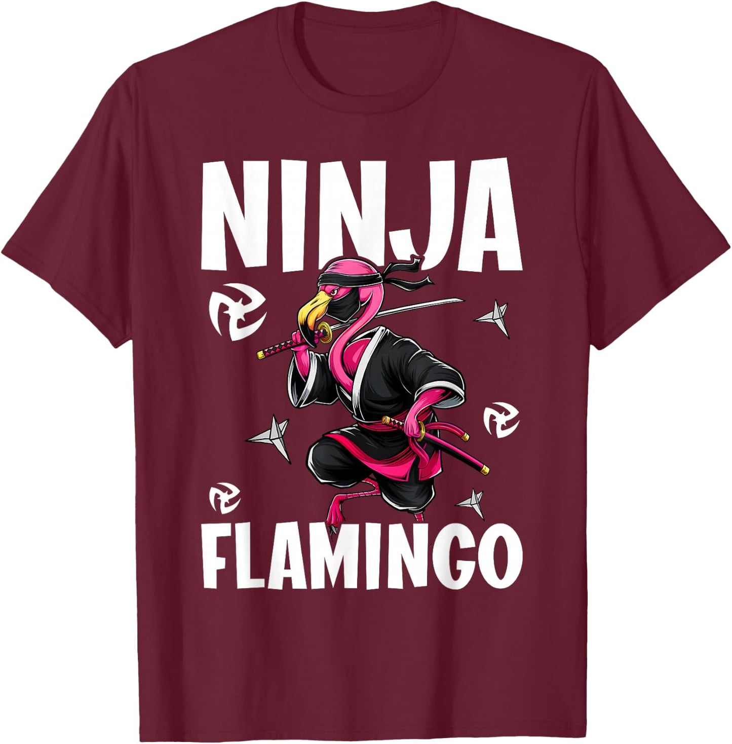 Ninja Flamingo Flamingo Ninja T-Shirt - T-Shirt | Maroon