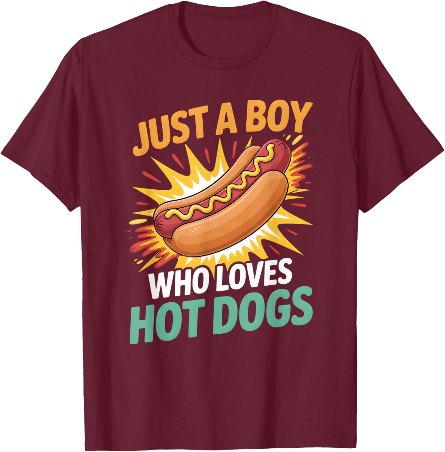 Boys Hot Dog T-Shirt - T-Shirt | Maroon