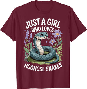 Just A Girl Who Loves Hognose Snakes T-Shirt - T-Shirt | Maroon
