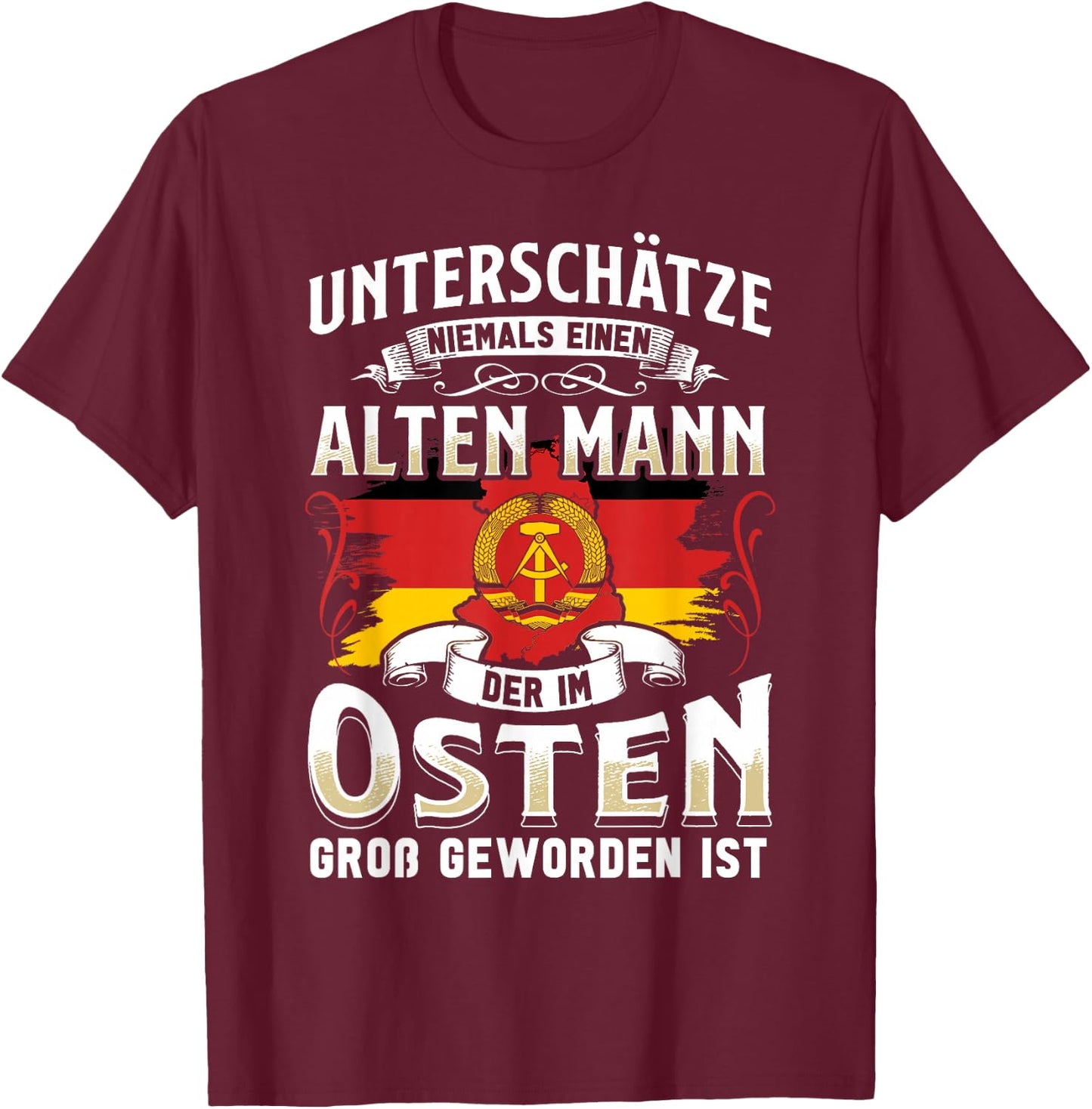 Ossi Gift Men Women East Germany NVA East GDR T-Shirt - T-Shirt | Maroon