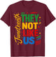 They Don't Like Us Freedom Black History Juneteenth 1865 T-Shirt - T-Shirt | Maroon