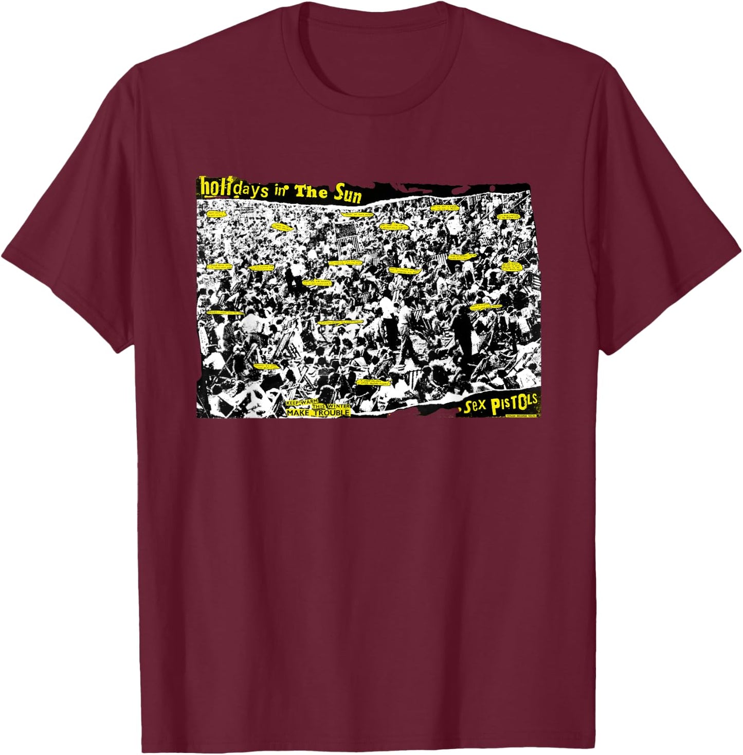 Sex Pistols Official Holidays In The Sun T-Shirt - T-Shirt | Maroon