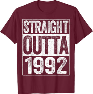 Straight Outta 1992 32nd Birthday Shirt T-Shirt - T-Shirt | Maroon