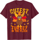 Matching Thanksgiving Cutest Coolest Turkey In The Flock T-Shirt - T-Shirt | Maroon