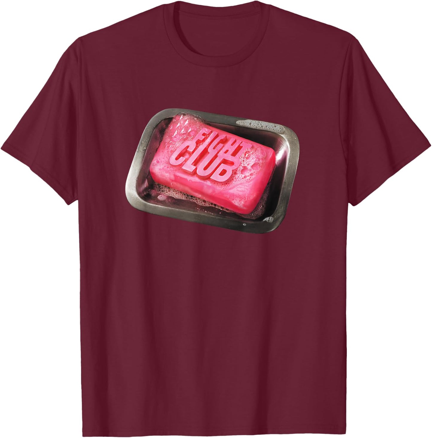 Fight Club 1999 Movie Official Soap Dish Film Logo , Black, S T-Shirt - T-Shirt | Maroon