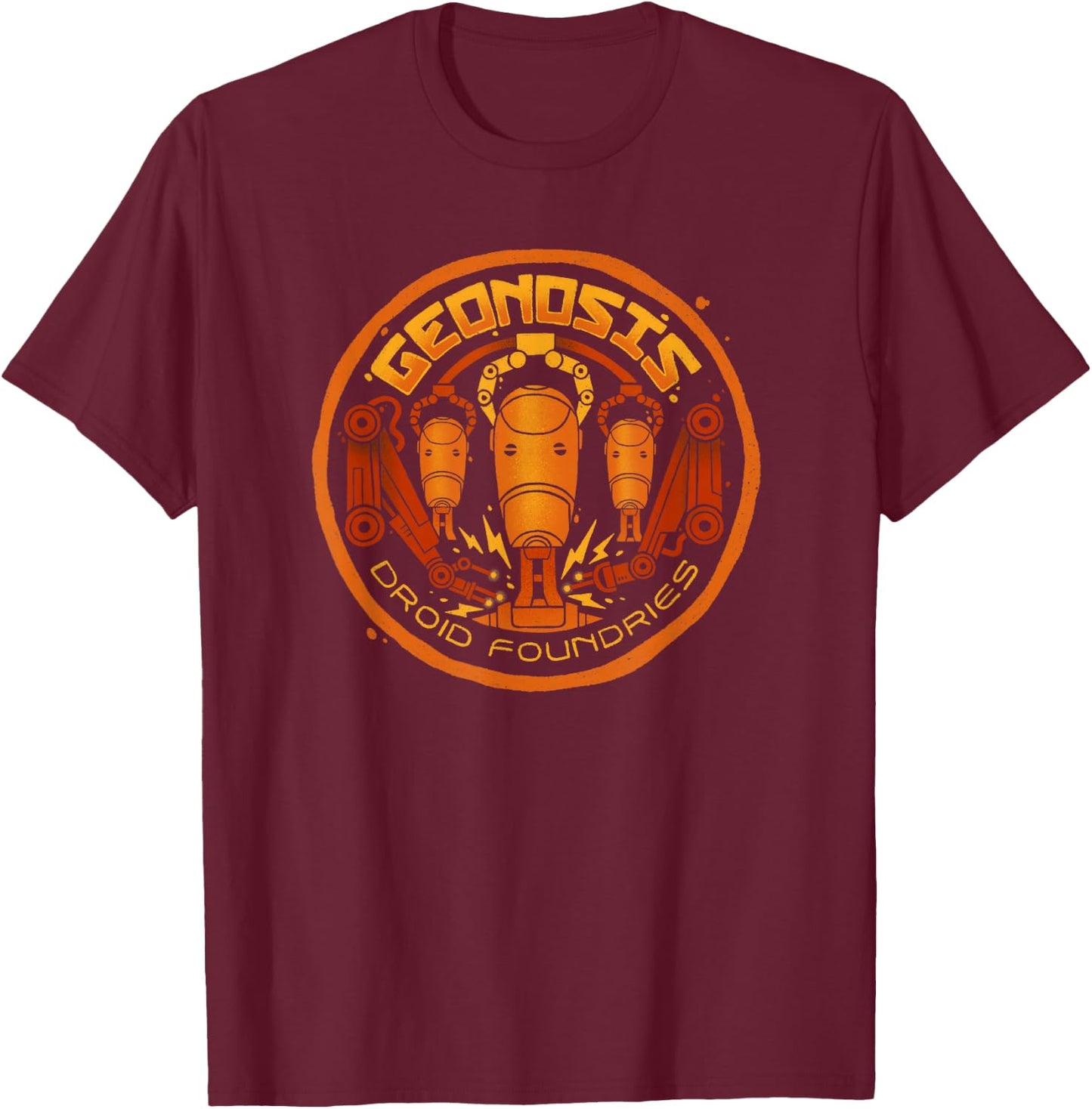 Star Wars Geonosis Battle Droid Foundries Logo Episode II T-Shirt - T-Shirt | Maroon