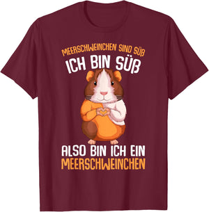 Guinea pigs are sweet guinea pig, children's girls' T-Shirt - T-Shirt | Maroon