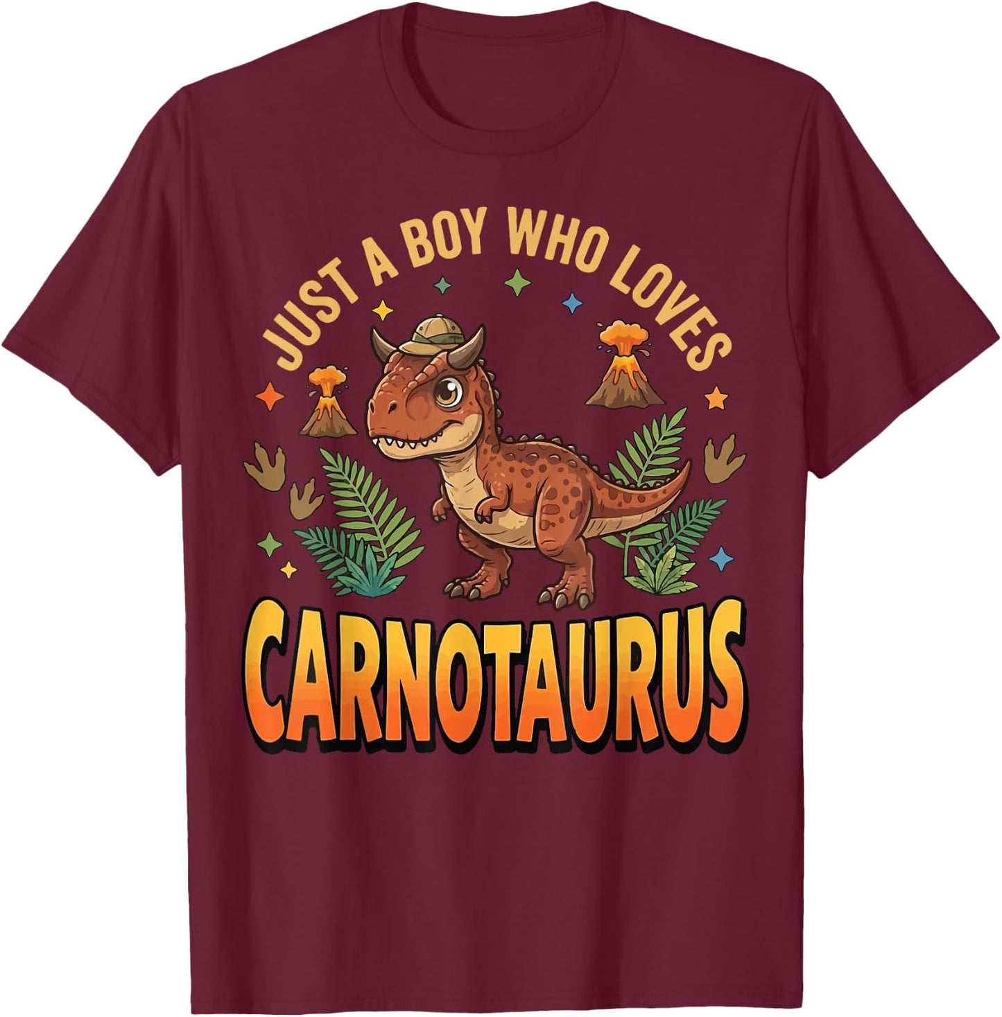 Just A Boy Who Loves Carnotaurus T-Shirt - T-Shirt | Maroon