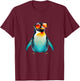 Cute Penguin Face with Sunglasses T-Shirt - T-Shirt | Maroon