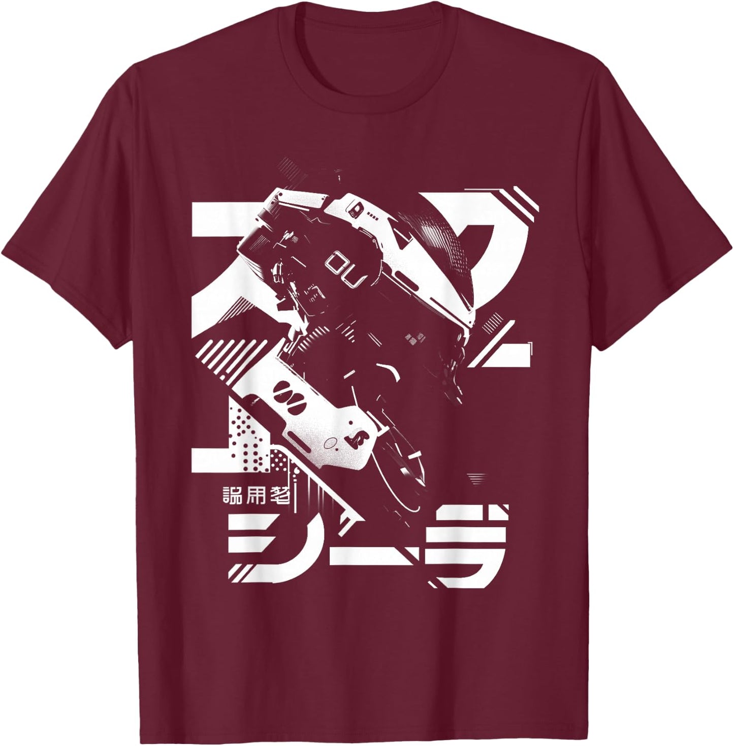 Futuristic Techwear Japanese Cyberpunk Harajuku Anime Manga , black T-Shirt - T-Shirt | Maroon
