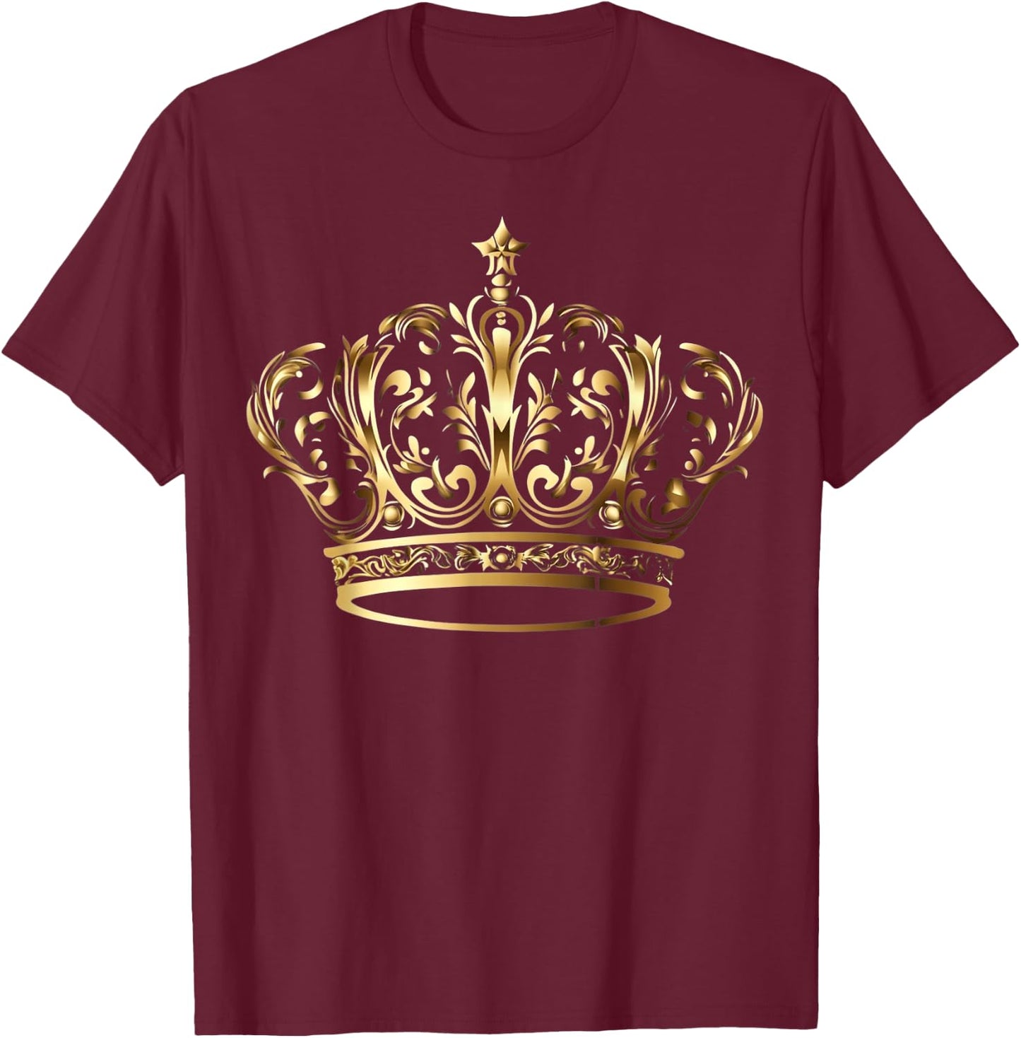 Prince Princess King Queen Crown Novelty Design T-Shirt - T-Shirt | Maroon