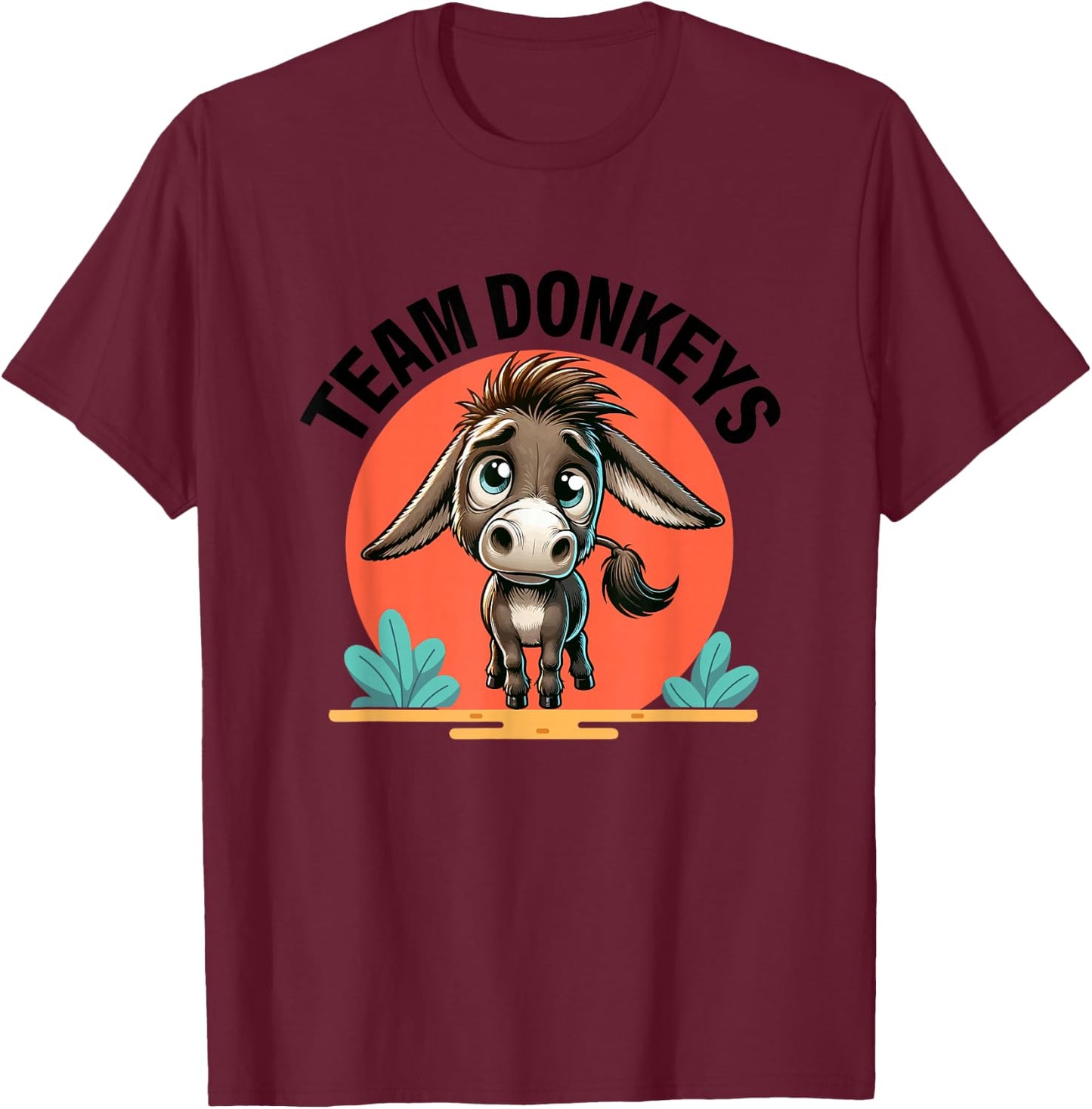 Team Donkeys Donkey Farm Agriculture Donkey T-Shirt - T-Shirt | Maroon