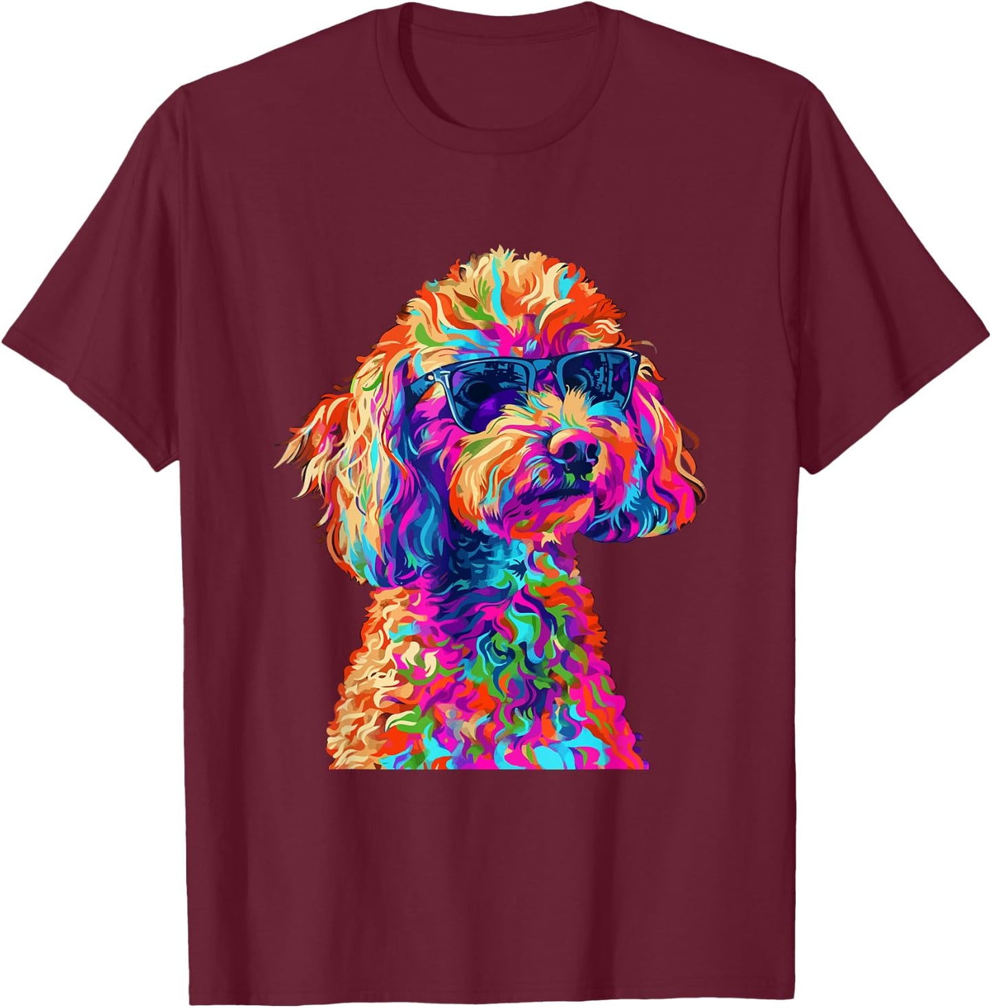 Toy Poodle Lovers Design Pop Art Funny Toy Poodle Dog T-Shirt - T-Shirt | Maroon