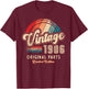 Vintage 1986 Pièces Originales 40e Anniversaire T-Shirt - T-Shirt | Maroon