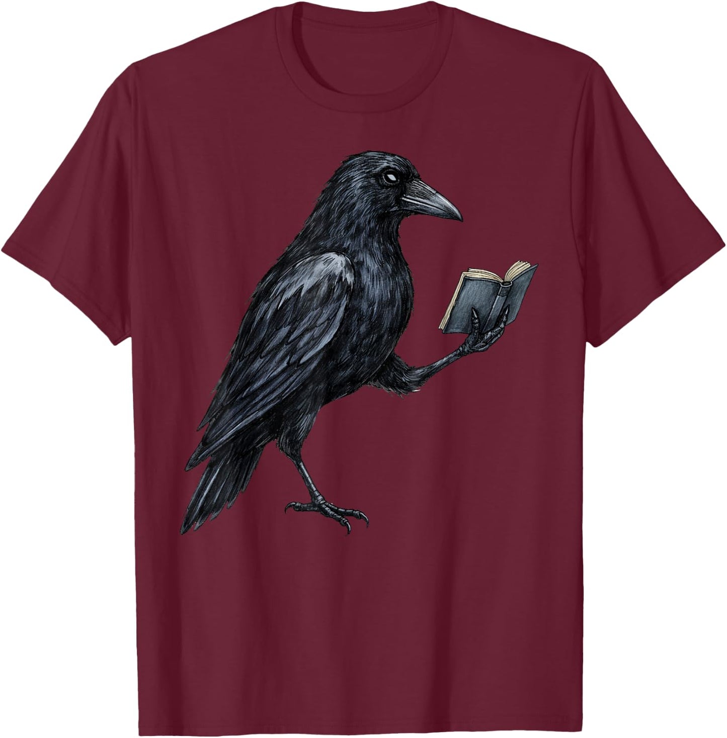Black Crow Livre de Lecture Amusant pour Amoureux des Oiseaux Corbeau T-Shirt - T-Shirt | Maroon