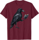 Black Crow Livre de Lecture Amusant pour Amoureux des Oiseaux Corbeau T-Shirt - T-Shirt | Maroon