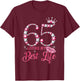 Living My Best Life 65 Years Old 65th Birthday Queen Women T-Shirt - T-Shirt | Maroon