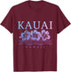Kauai Hawaii Hawaii Hawaii Hibiscus Flowers Surfer Souvenir T-Shirt - T-Shirt | Maroon