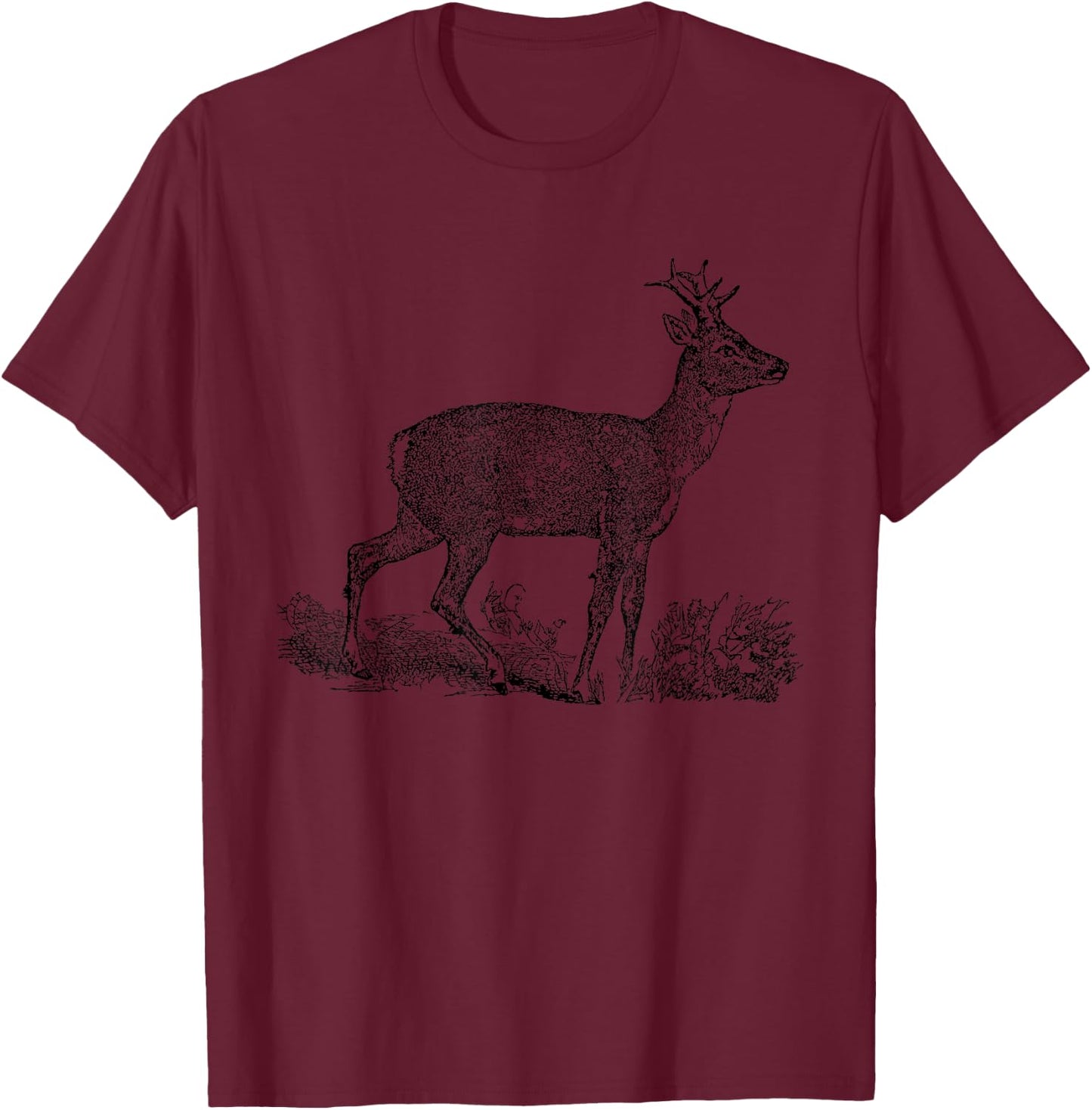 Rehbock im Wald Jäger Jagd T-Shirt - T-Shirt | Maroon