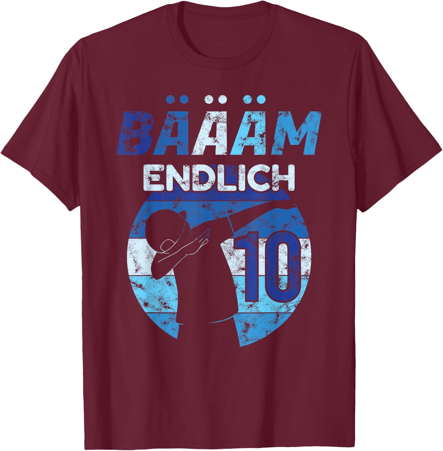 10th Birthday 10 Years Boy Dance Dab Music Finally Party T-Shirt - T-Shirt | Maroon