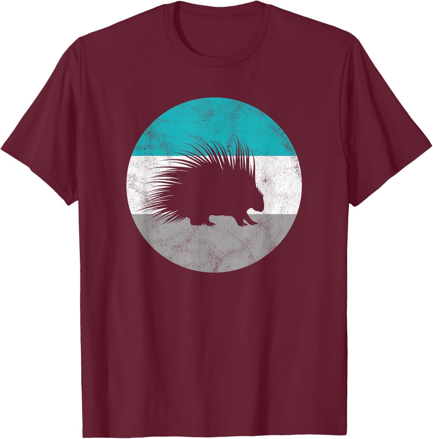 Porcupine Retro Gift Women Boys & Girls T-Shirt - T-Shirt | Maroon