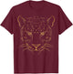 Elegant Panther Face Minimalist Wildlife Design T-Shirt - T-Shirt | Maroon