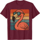 Cool Retro Flamingo Sunglasses 70s 80s 90s Funny Flamingo T-Shirt - T-Shirt | Maroon