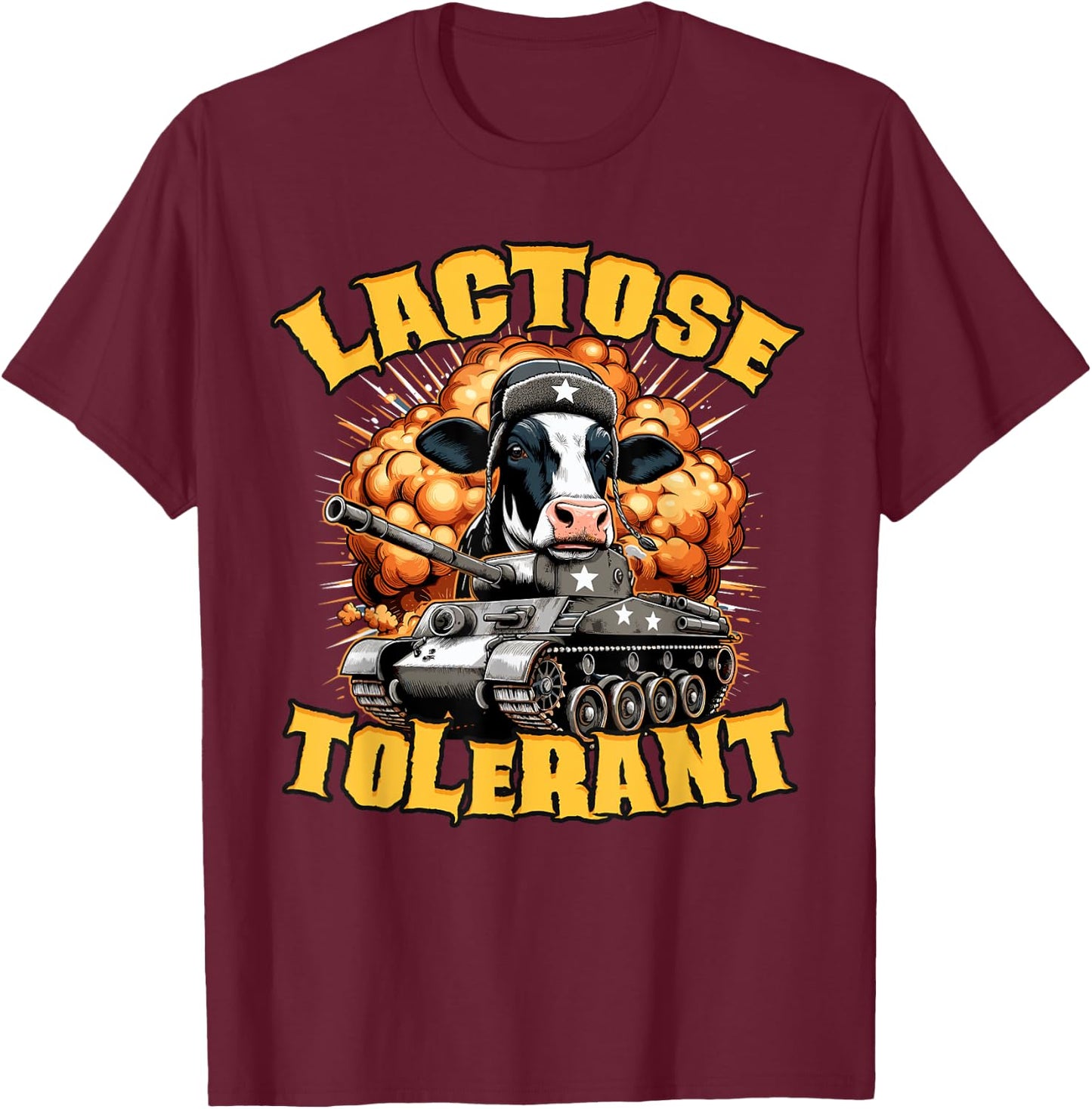 Funny Milk Joke, Lactose, Tolerant, Cow Apparel Dairty Lover T-Shirt - T-Shirt | Maroon