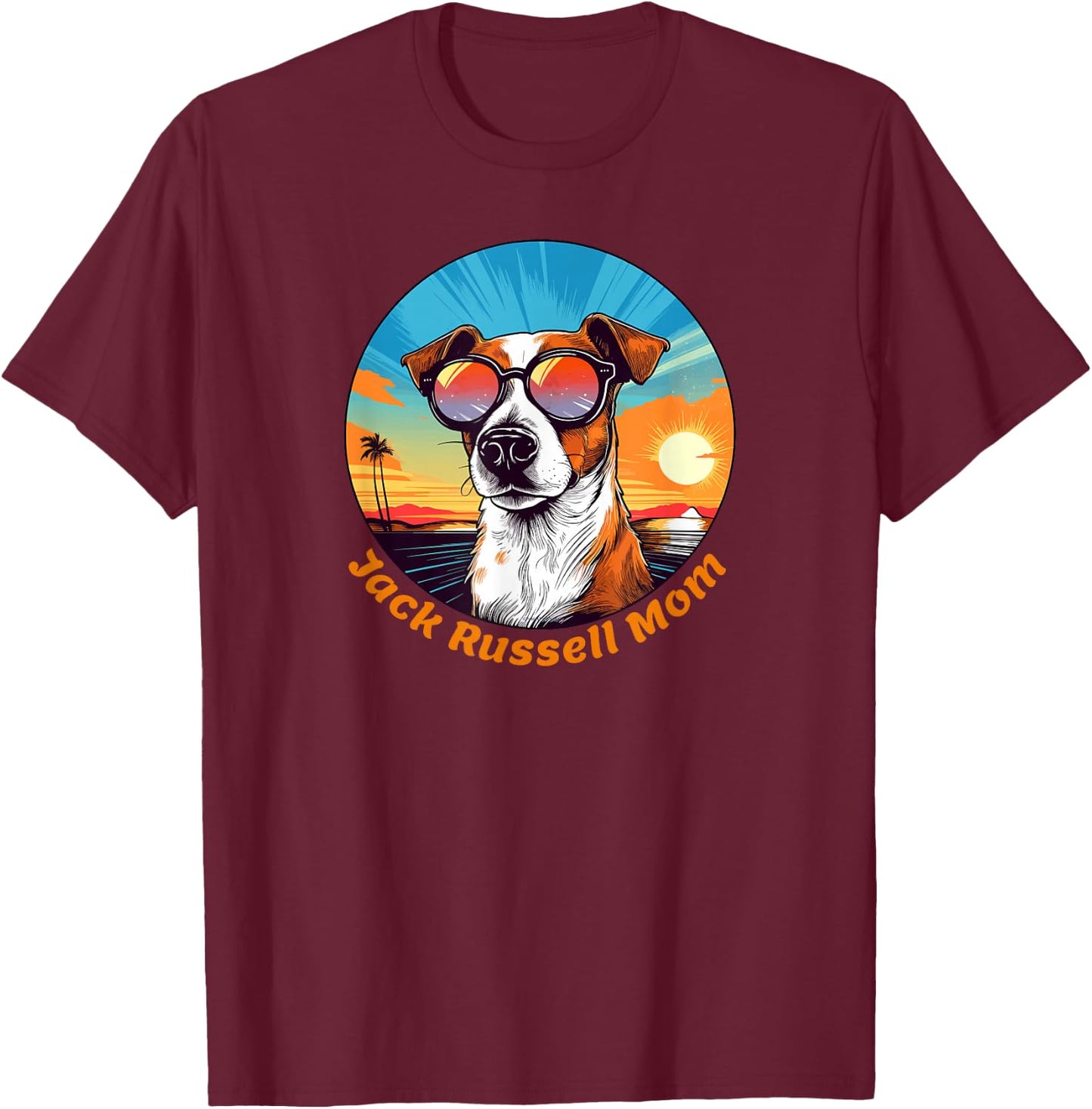 Cute Jack Russell Mom Retro Jack Russell Terrier Funny T-Shirt - T-Shirt | Maroon
