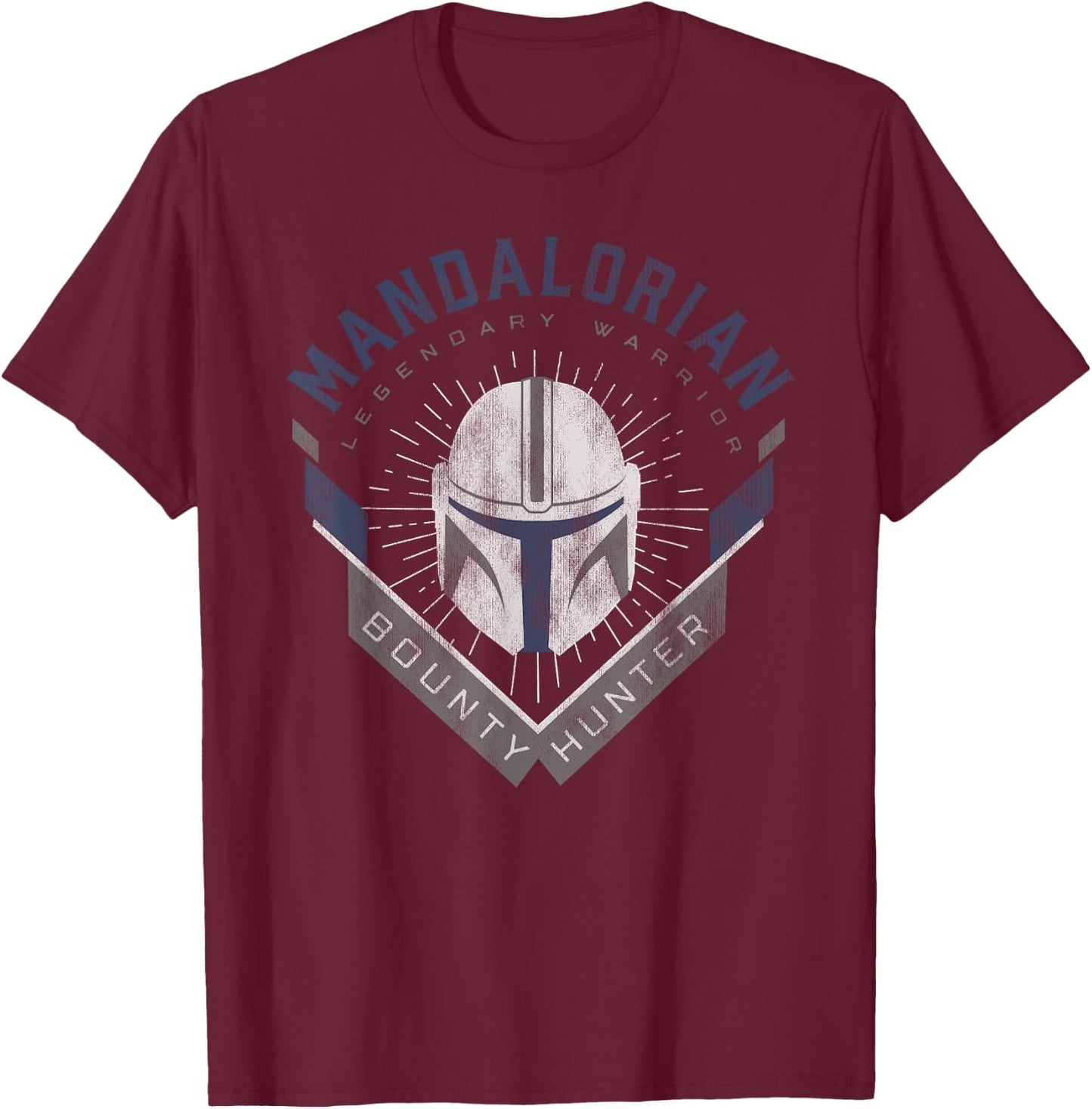 Star Wars The Mandalorian Legendary Warrior Bounty Hunter , Black T-Shirt - T-Shirt | Maroon
