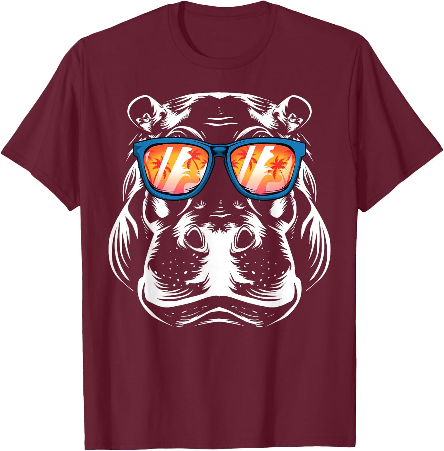 Cool Hippopotamus Women Hippo Zoo Day Animal Lover Small T-Shirt - T-Shirt | Maroon