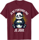 video games panda gaming boy gamer , Black, S T-Shirt - T-Shirt | Maroon