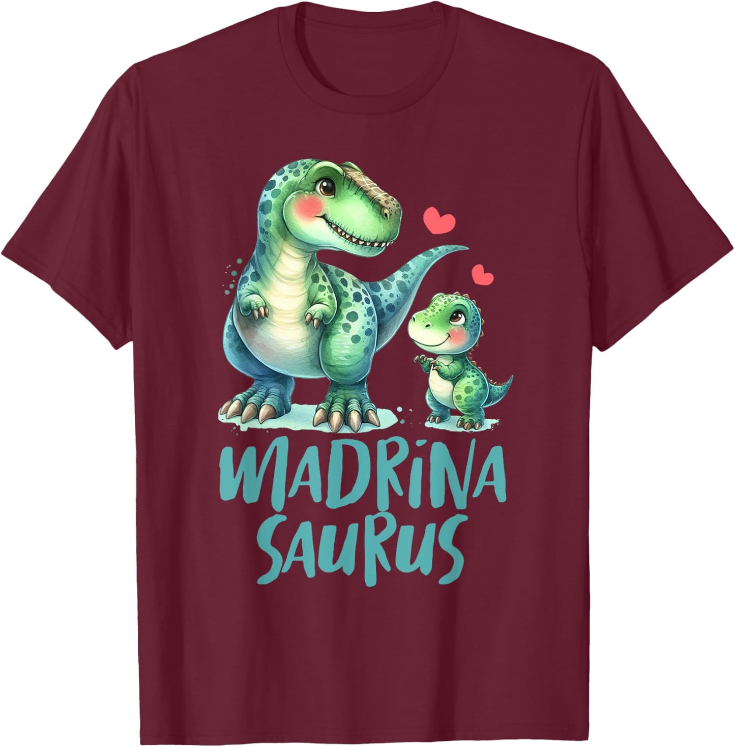 Spanish Godmother Madrina Dinosaur Lover Madrina Saurus T-Shirt - T-Shirt | Maroon