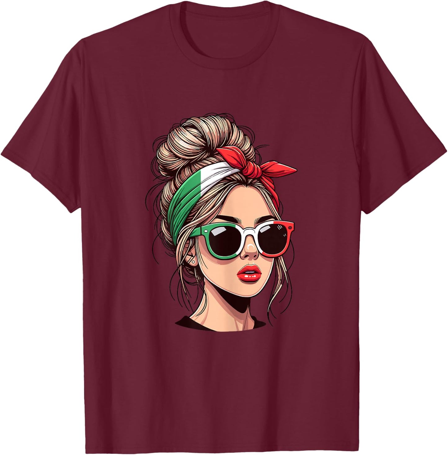Ragazza Italiana Italienisch Mädchen Italia Italien Mädchen Kinder T-Shirt - T-Shirt | Maroon