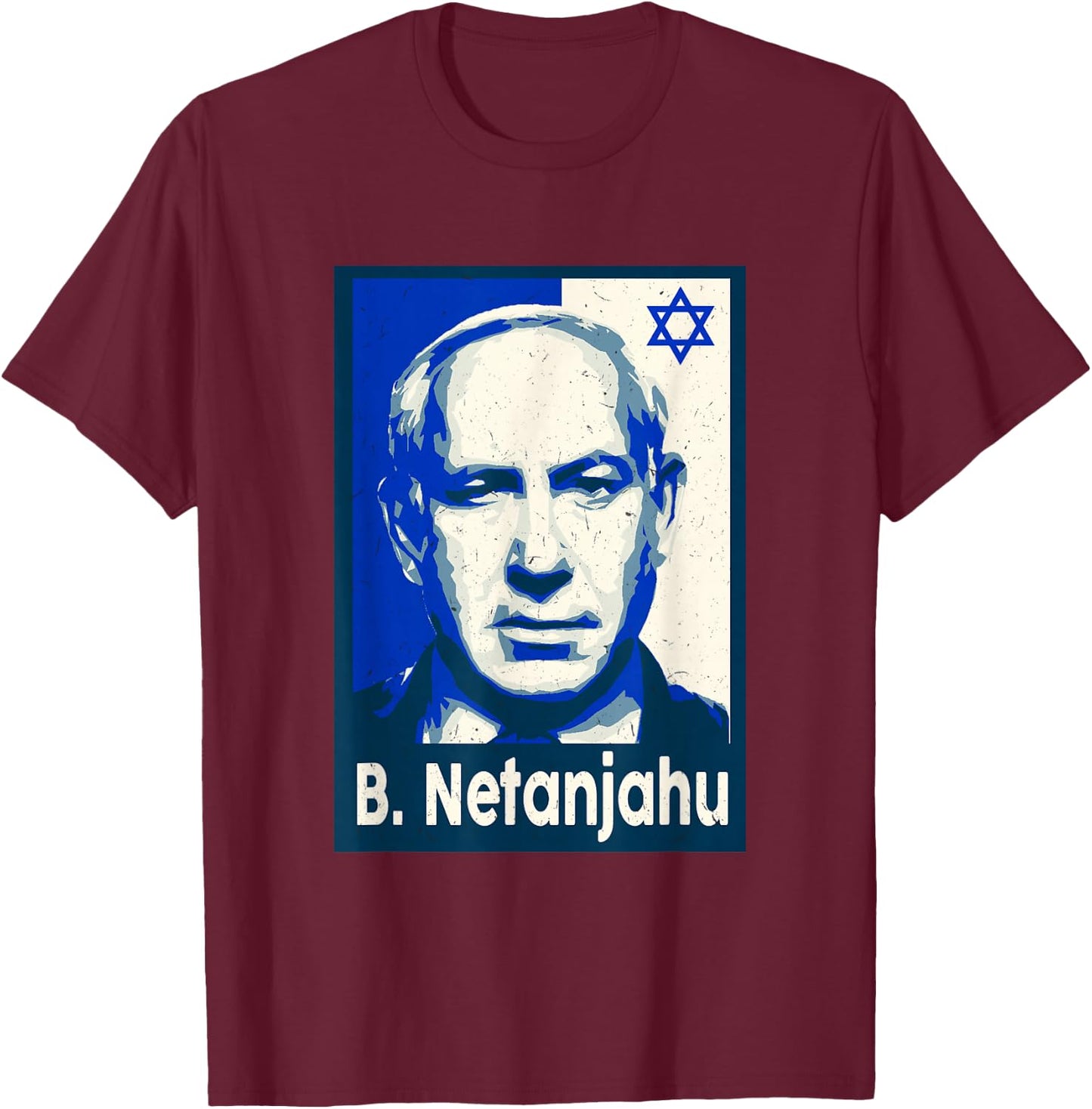 Israeli Netanjahu Israel Flag Heart Pride Israel T-Shirt - T-Shirt | Maroon