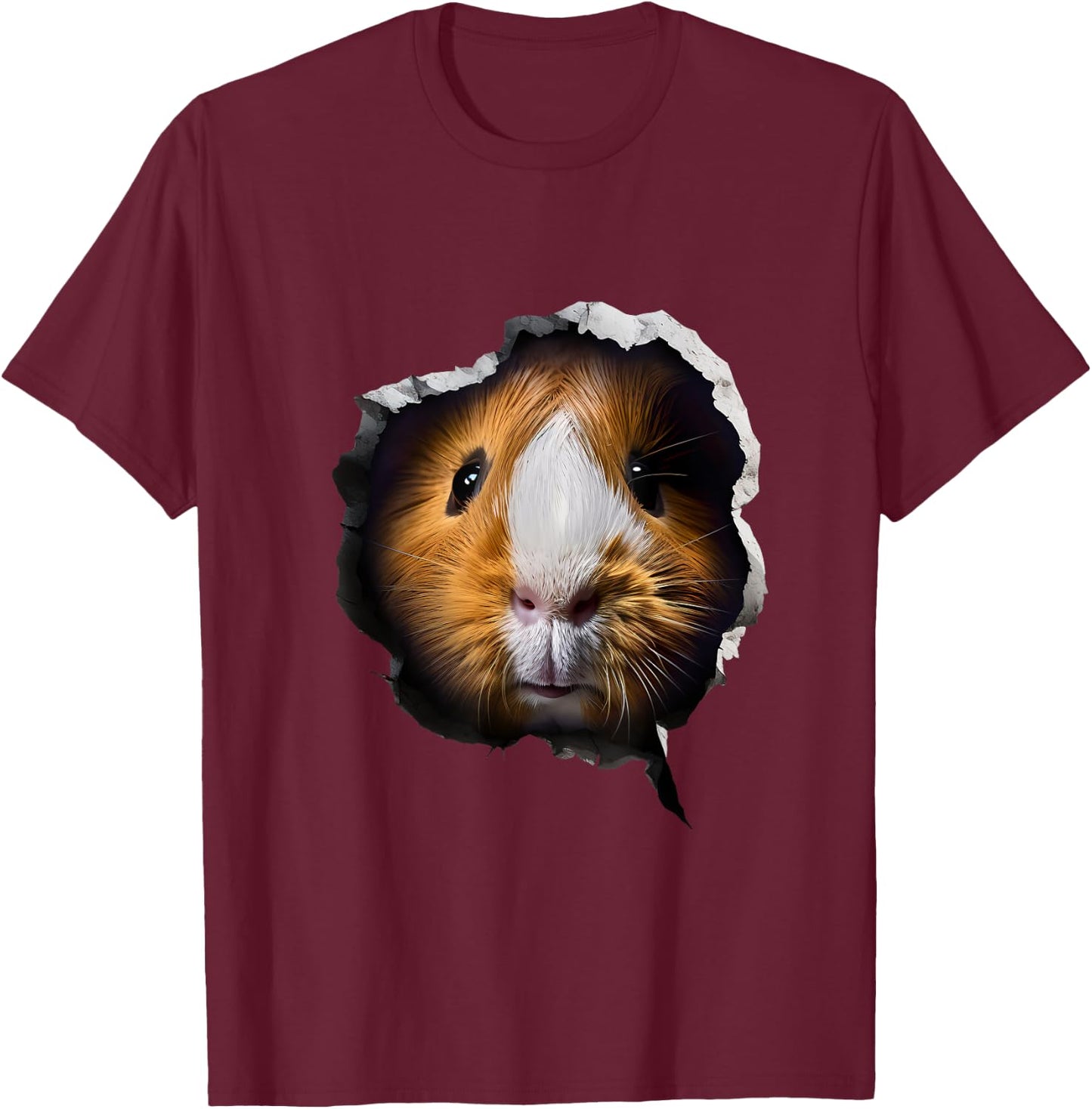 Guinea Pig Face T-Shirt - T-Shirt | Maroon