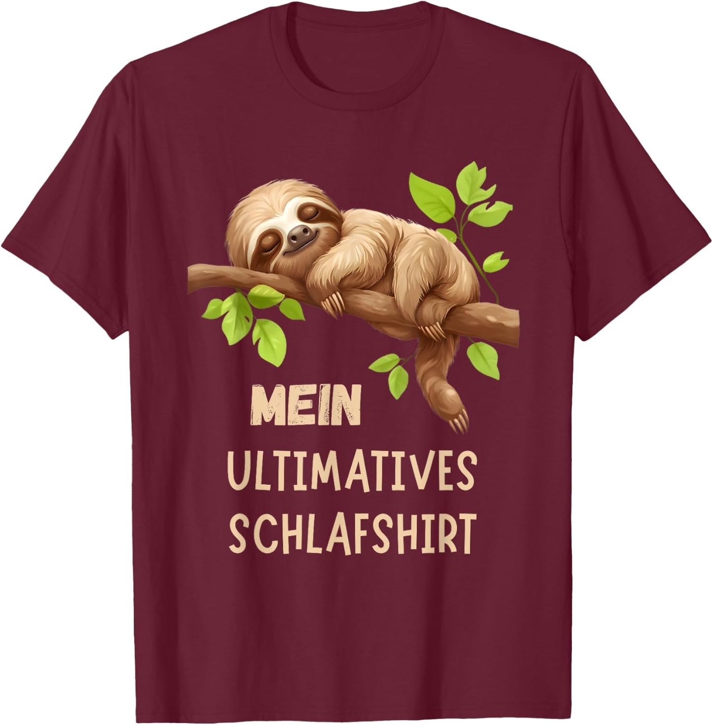 Sloth Sleep Shirt Ultimate Pyjamas Nightdress Gift , black T-Shirt - T-Shirt | Maroon