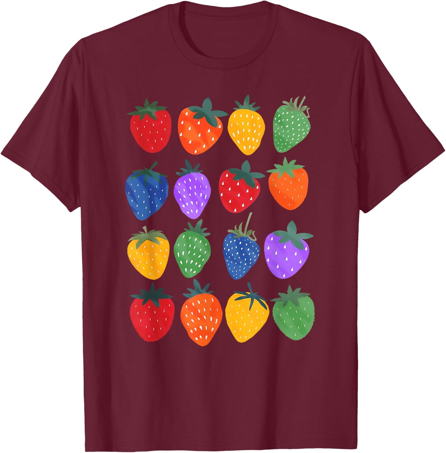 Strawberry Rainbow LGBT Lesbian Gay Bisexual Trans Pride T-Shirt - T-Shirt | Maroon