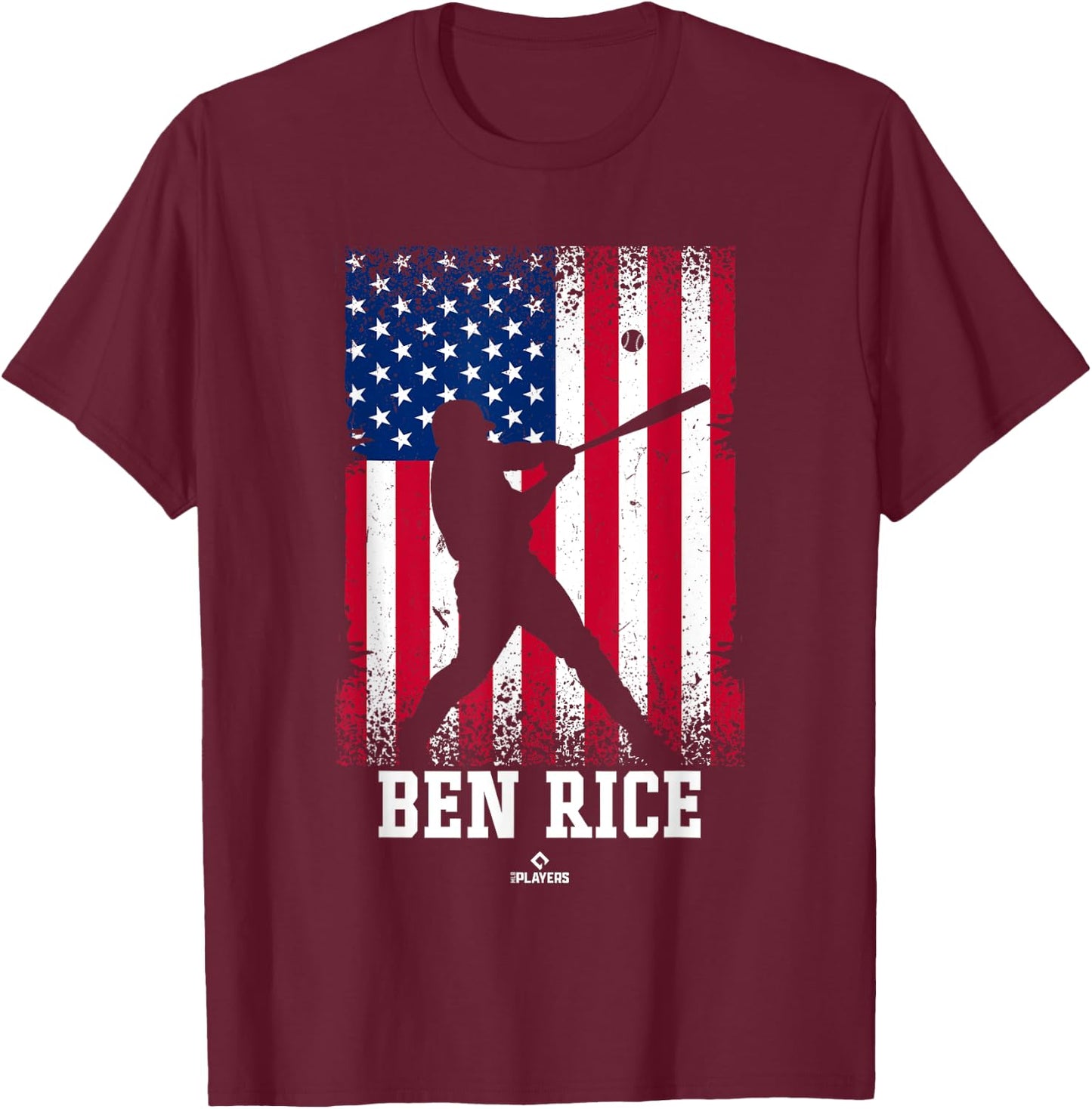 American Flag Swing Ben Rice Prospect Baseball Fan Gear T-Shirt - T-Shirt | Maroon