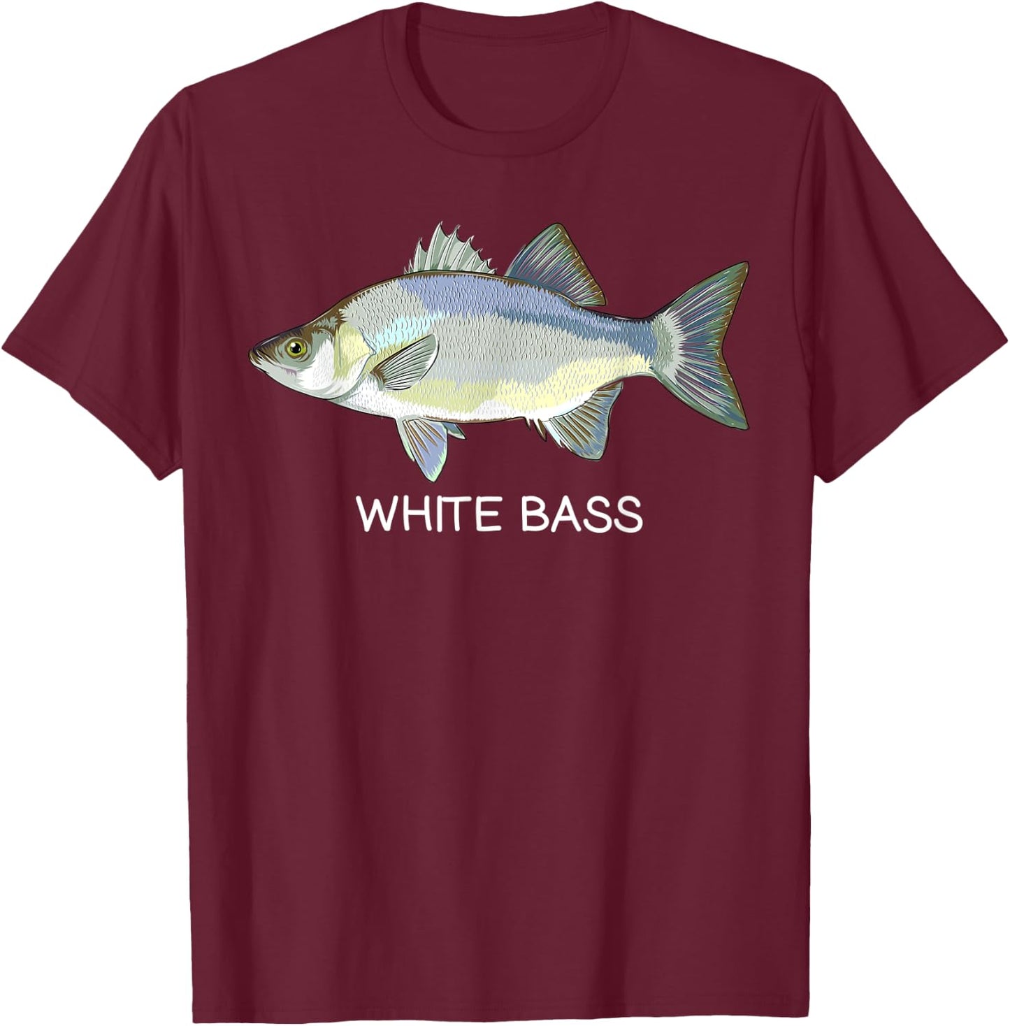 White Bass Freshwater Game Fish T-Shirt - T-Shirt | Maroon