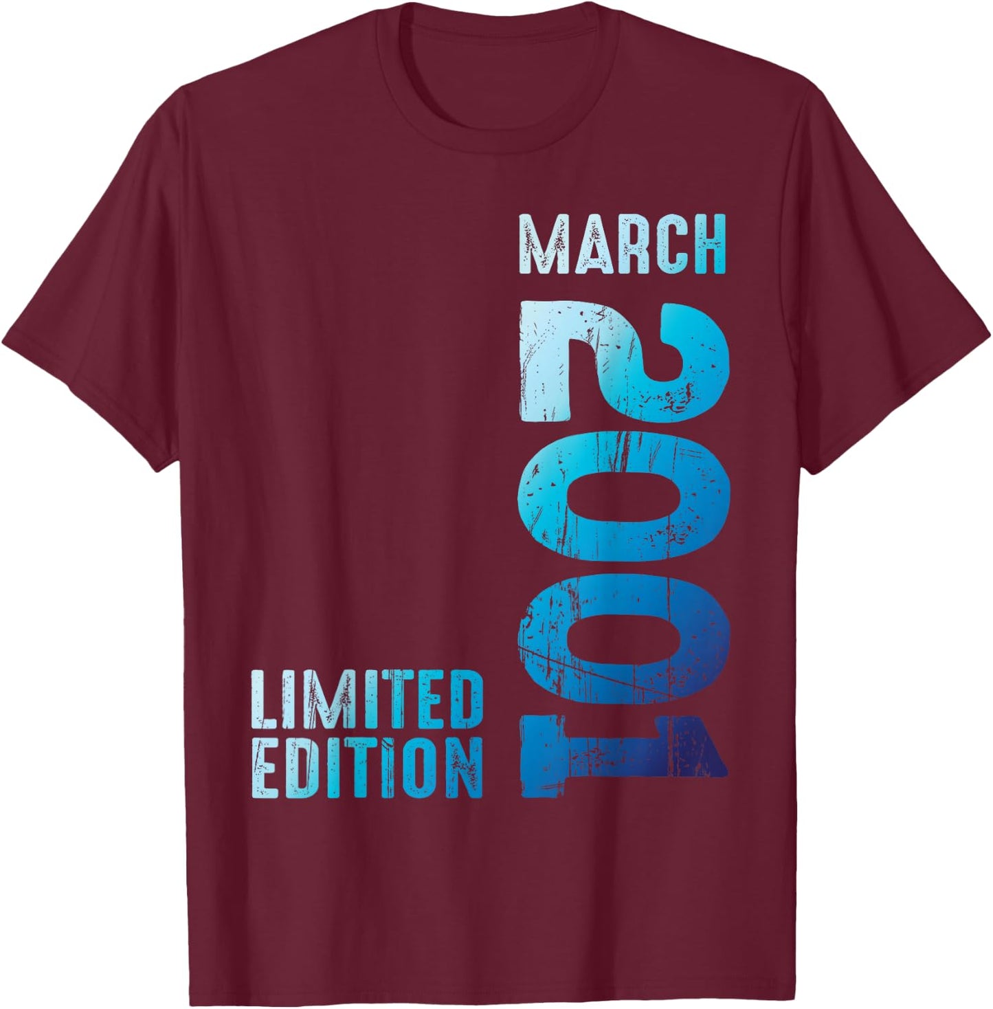 Seit März 2001 Jahr 2001 Retro 2001 Vintage 2001 Edition T-Shirt - T-Shirt | Maroon