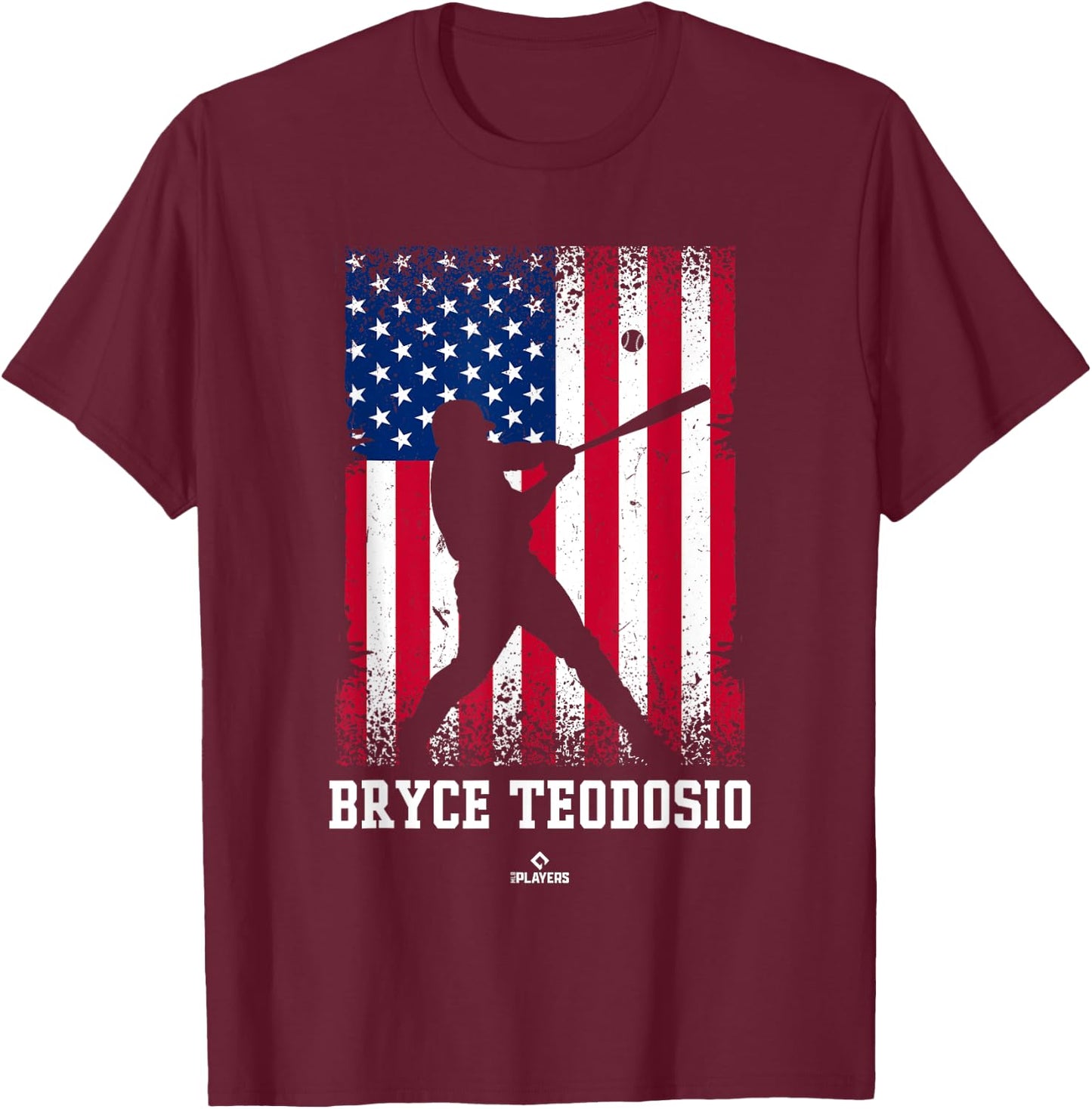 American Flag Swing Bryce Teodosio Prospect Baseball Fan T-Shirt - T-Shirt | Maroon