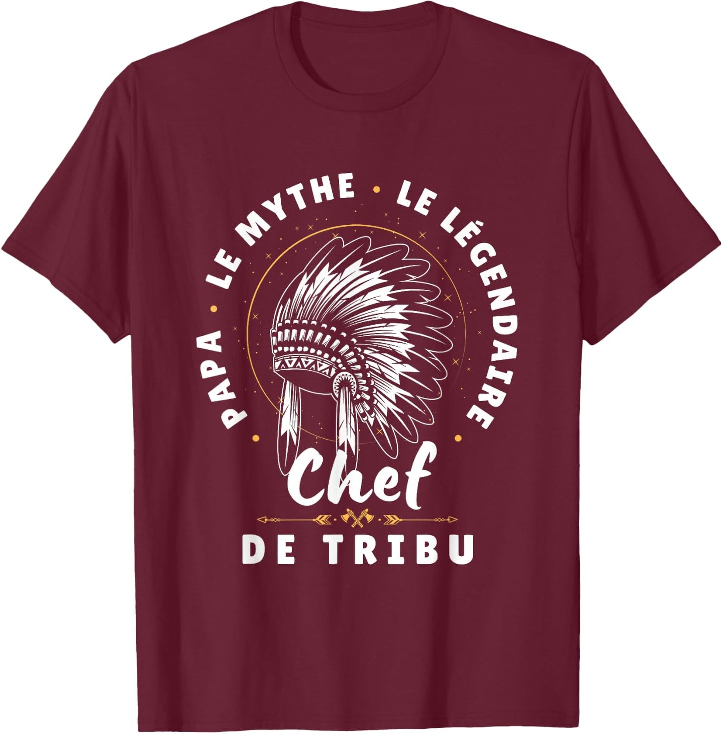 Men's Legendary Myth Tribe Leader - Papa , Black, S T-Shirt - T-Shirt | Maroon
