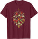Home Brewer Beer Hops Floral Flower Tropical T-Shirt - T-Shirt | Maroon