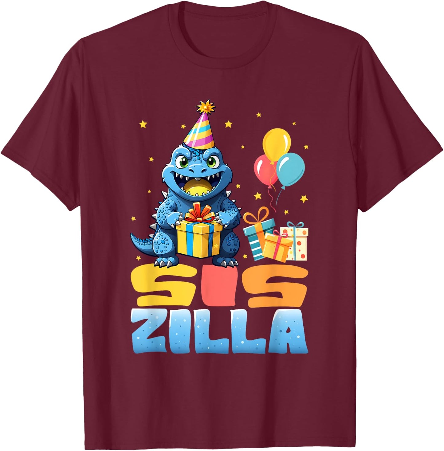 Siszilla Funny Monster Kaiju Family Matching Birthday Girls T-Shirt - T-Shirt | Maroon