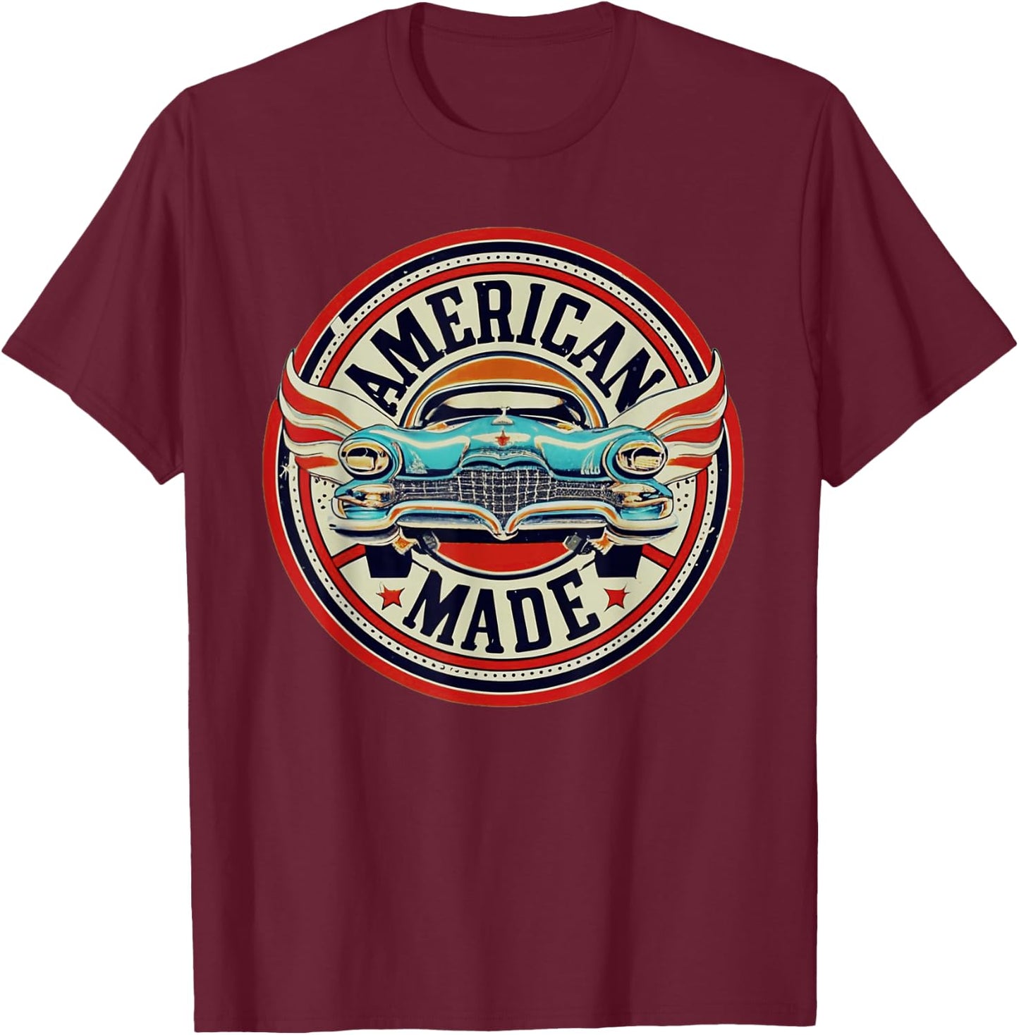 Retro Vintage Petrol Station American Made Engine Oil Car Garage T-Shirt - T-Shirt | Maroon