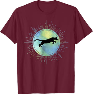 Hazy Sky Jumping Puma T-Shirt - T-Shirt | Maroon